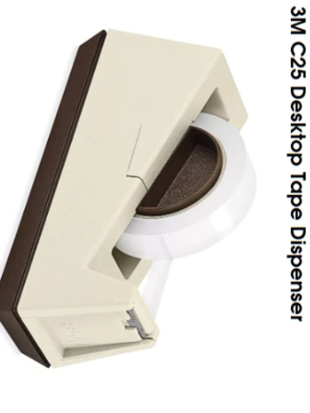 Scotch 3M Heavy Duty C-25 Weighted Tape Dispenser 1" Model 28000 Vintage Beige